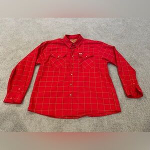 Dixxon Flannel - Doomsday (Red, Gold/Yellow) - Mens Size 2XL, Pearl Snap